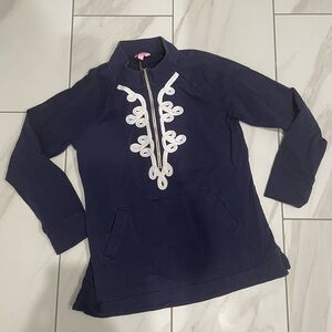 Lilly Pulitzer Blue and White Long Sleeve Tunic